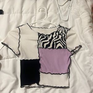 shein multicolored crop top
